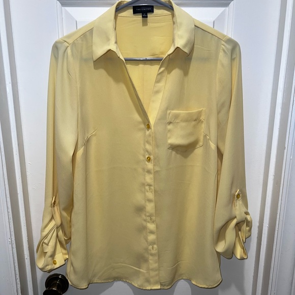 Yellow Button Down Blouse - Picture 1 of 2